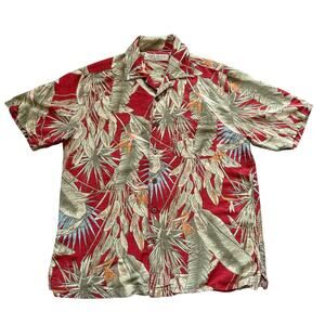 Island Republic Silk Aloha Hawaiian Tropical Men's Shirt  Size Medium